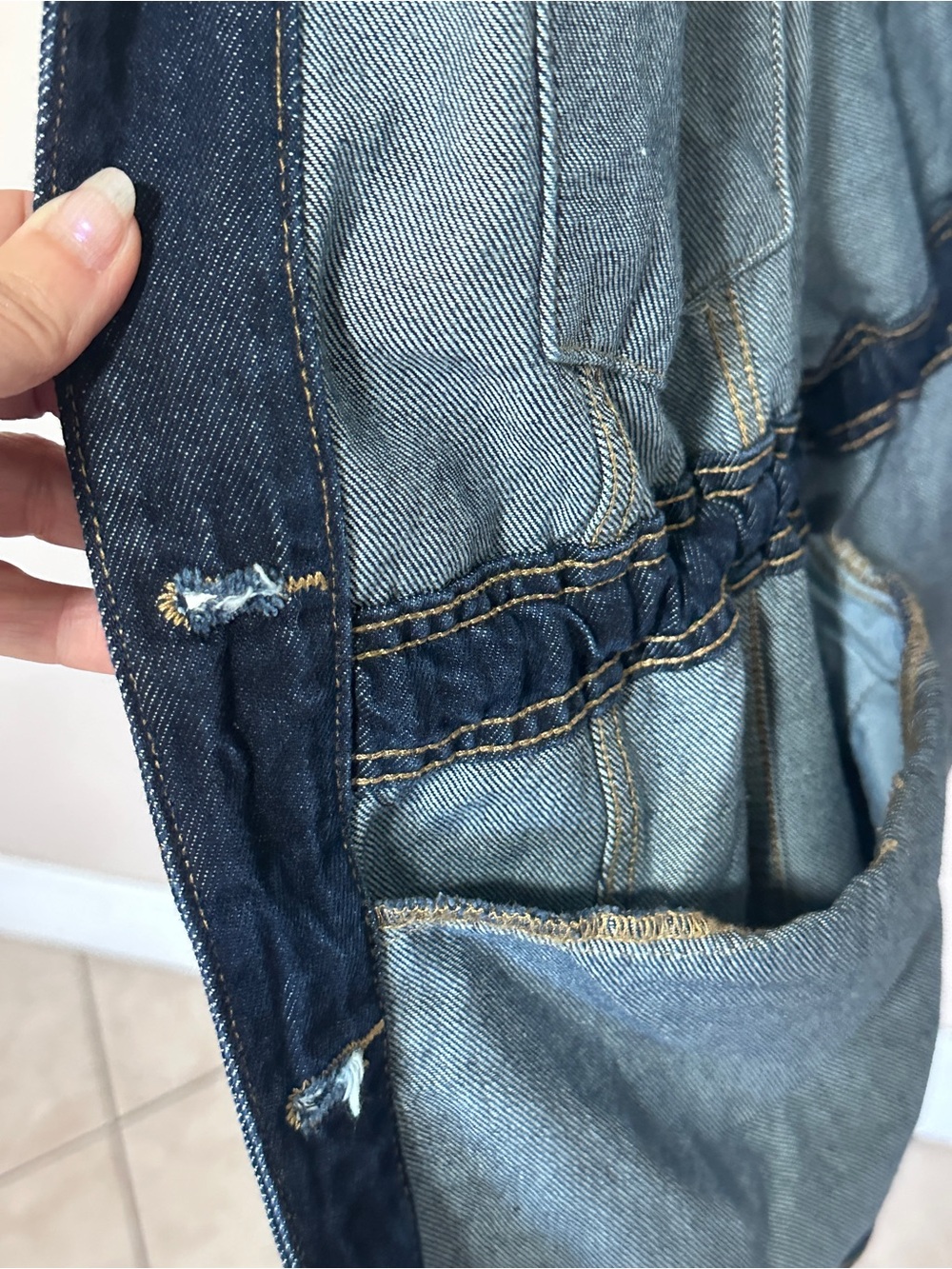 Universal Thread Dark Blue Denim Drawstring Jacket - Picture 5 of 11